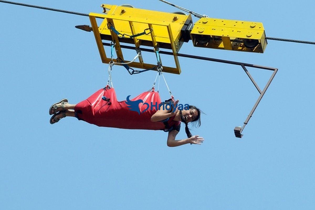 flying-fox-solo Flying Fox zipline in Rishikesh in horizontal Superman position across a valley