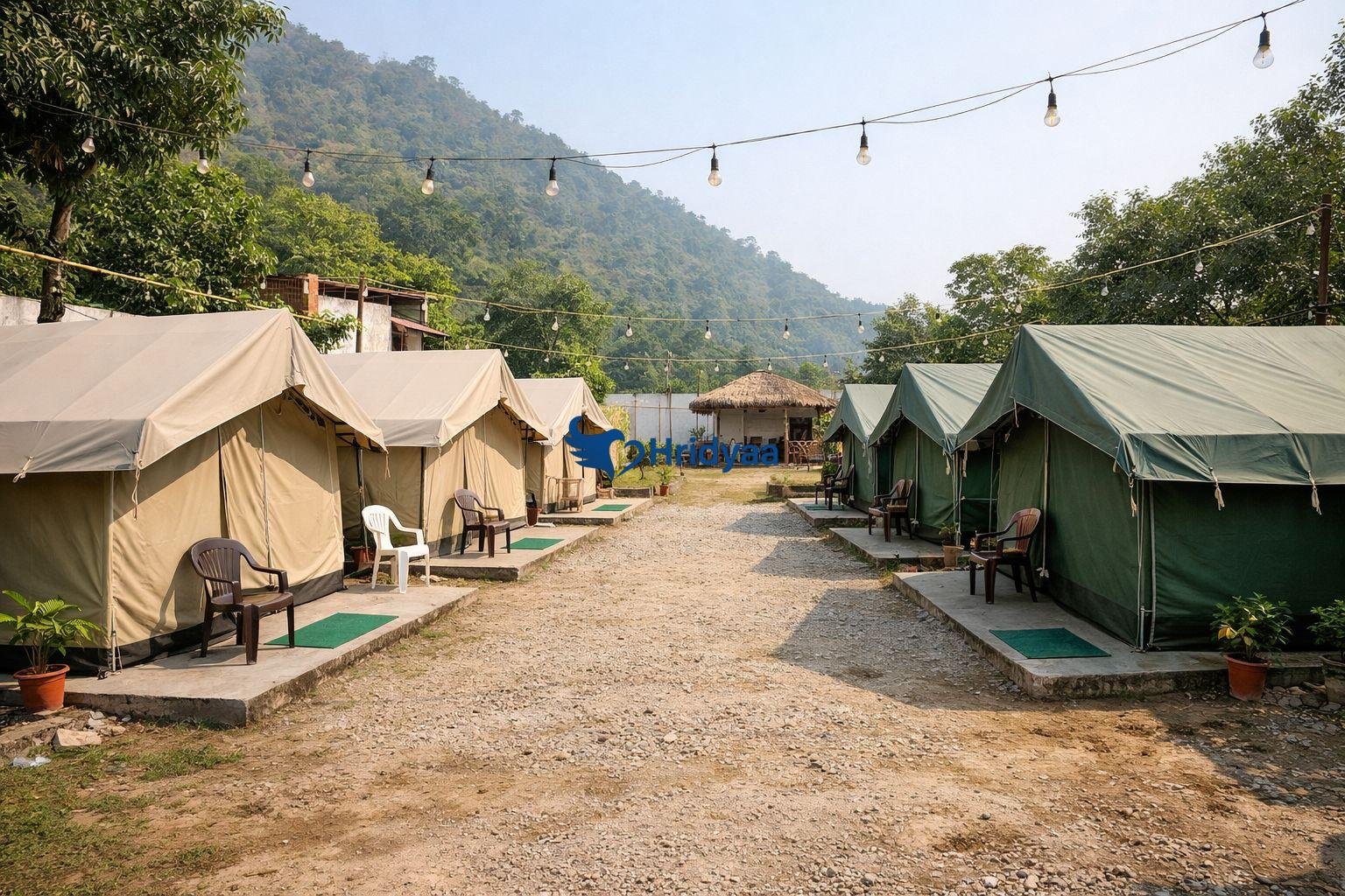 Budget camping tents in Tapovan Rishikesh under ₹1500 per person