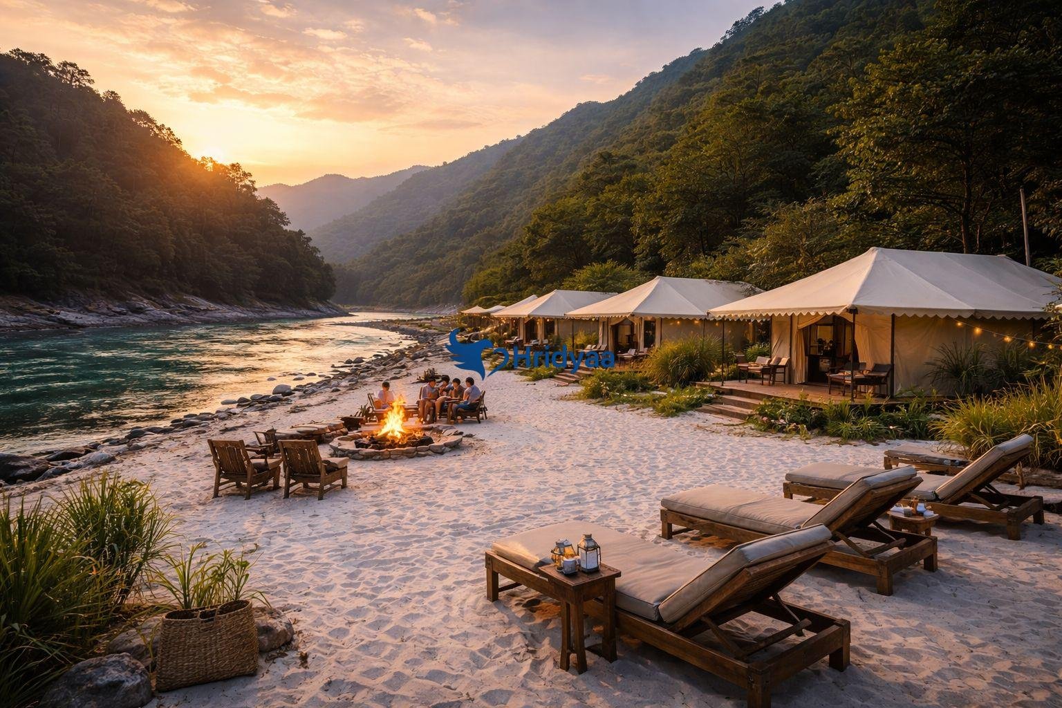 Private beach resort in Byasi Rishikesh for 1 night stay
