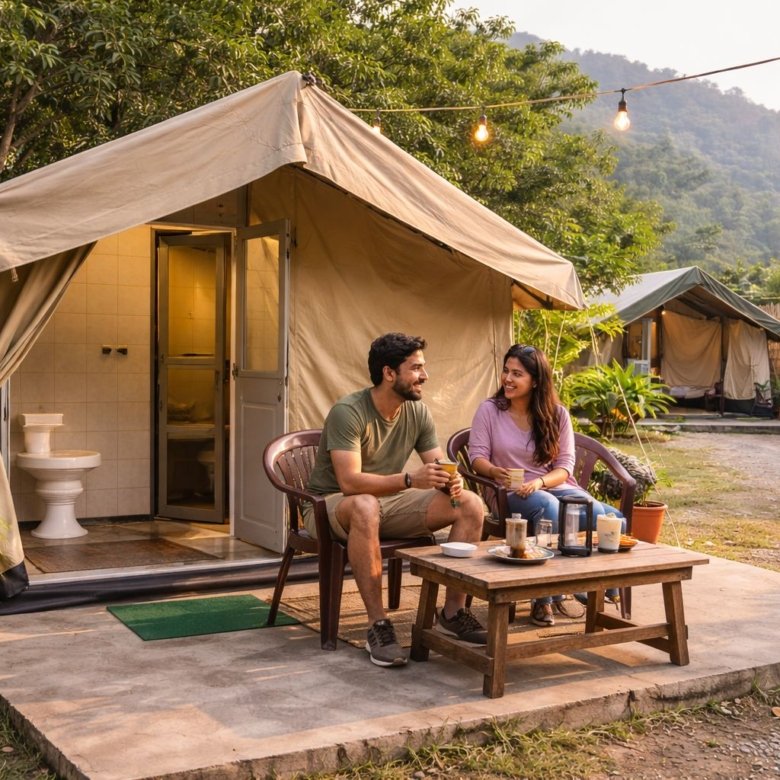Couple Camping in Tapovan (Attached Washroom Guide)