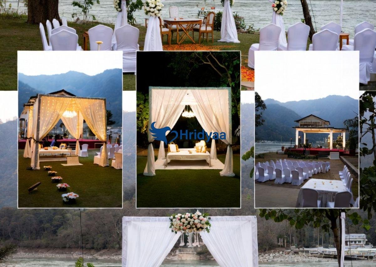 Luxury wedding resort in Rishikesh with hill and river views