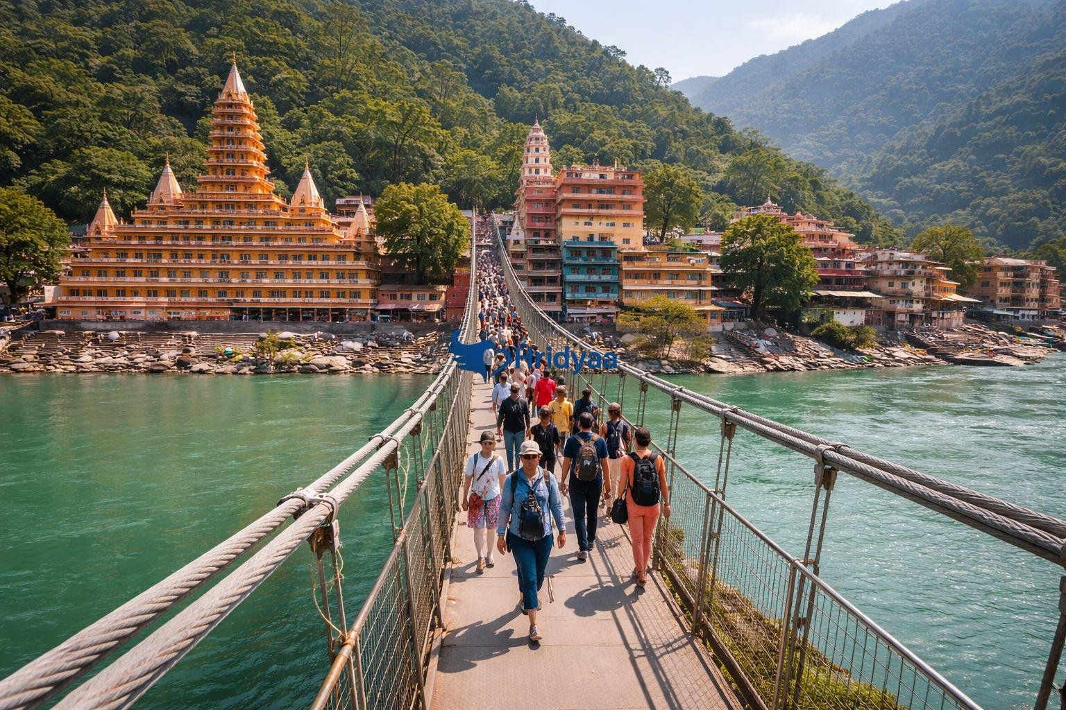 Lakshman Jhula bridge over the Ganga in Rishikesh