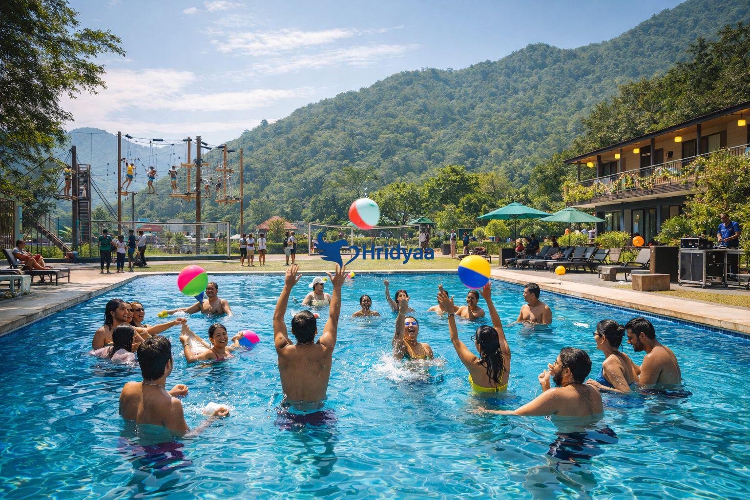 Swimming pool resort in Rishikesh for 1 night stay