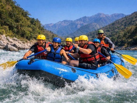March rafting in Rishikesh with balanced weather conditions
