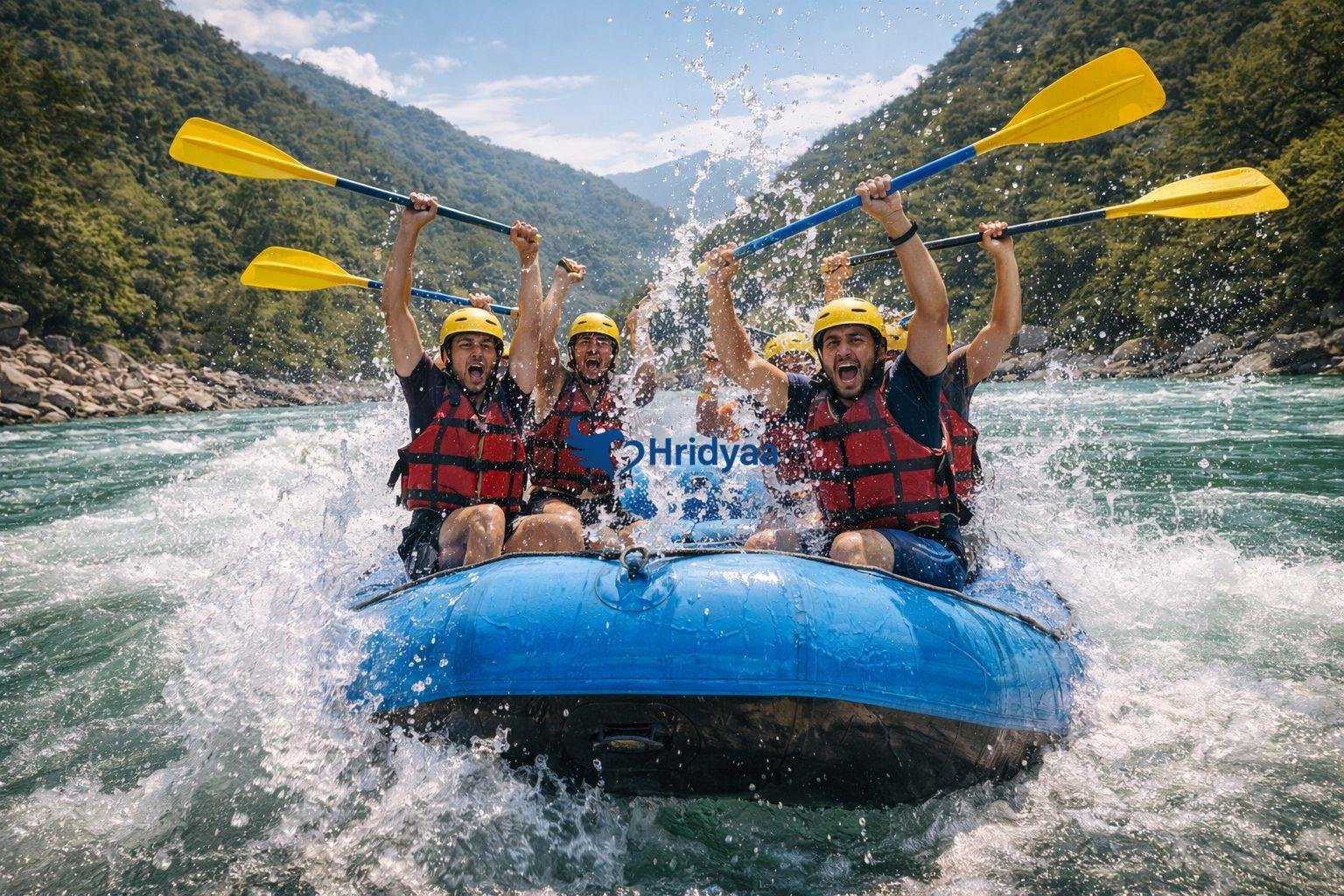 White water rafting on the Ganga river in Rishikesh
