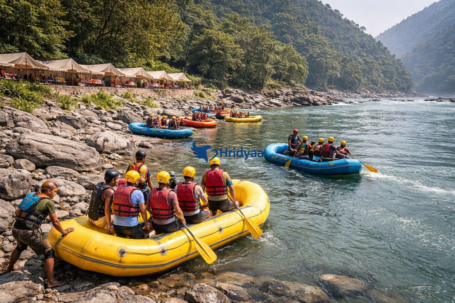 Luxury riverside camps in Shivpuri near rafting start points