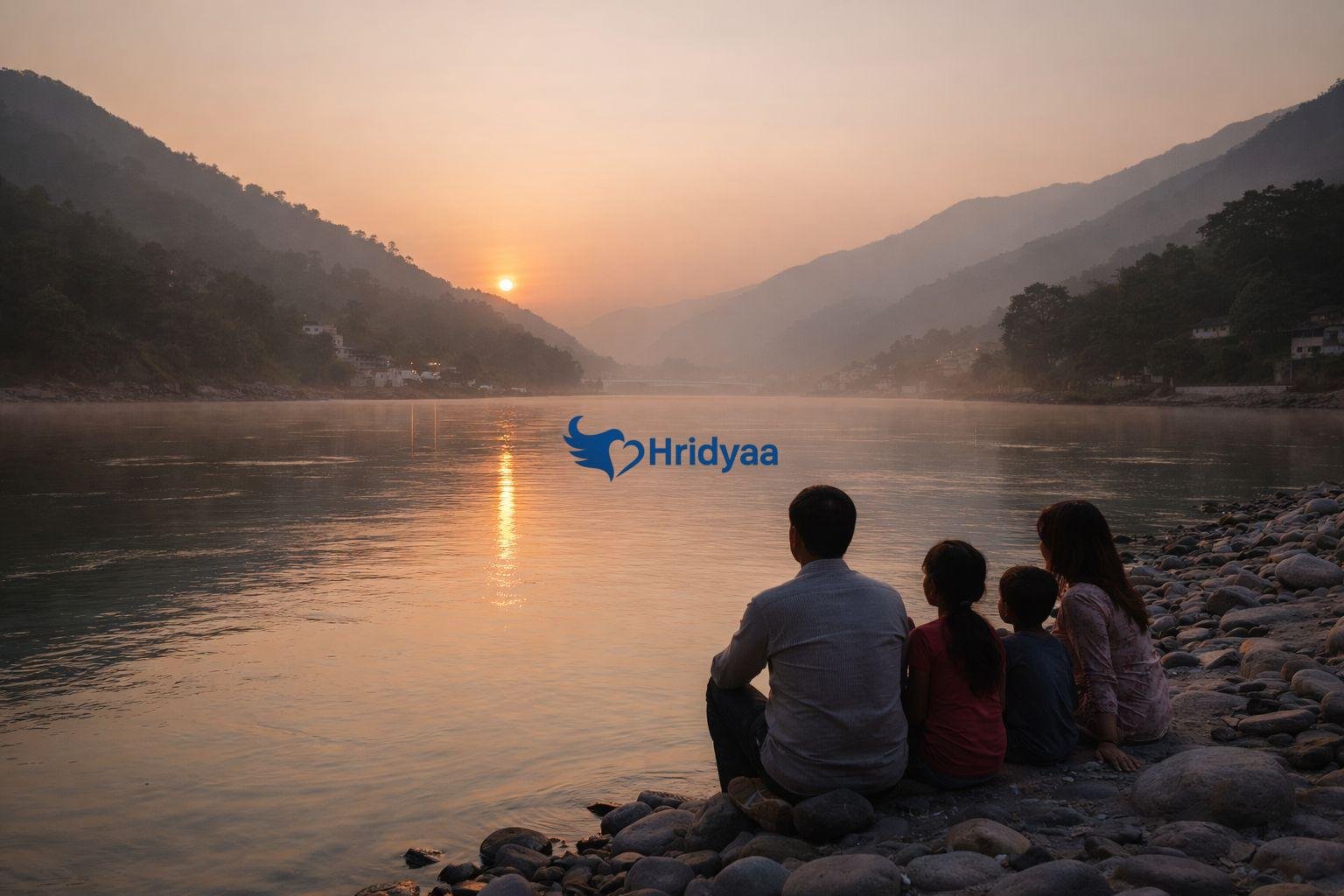 Rishikesh Ganga river view during sunrise