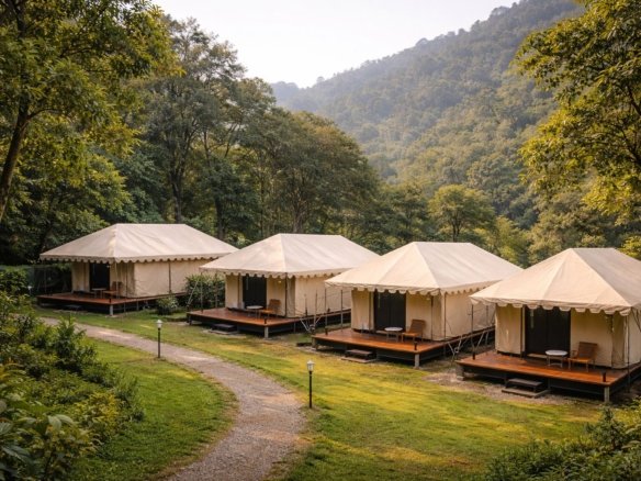 Camp in Tapovan hillside property near Laxman Jhula