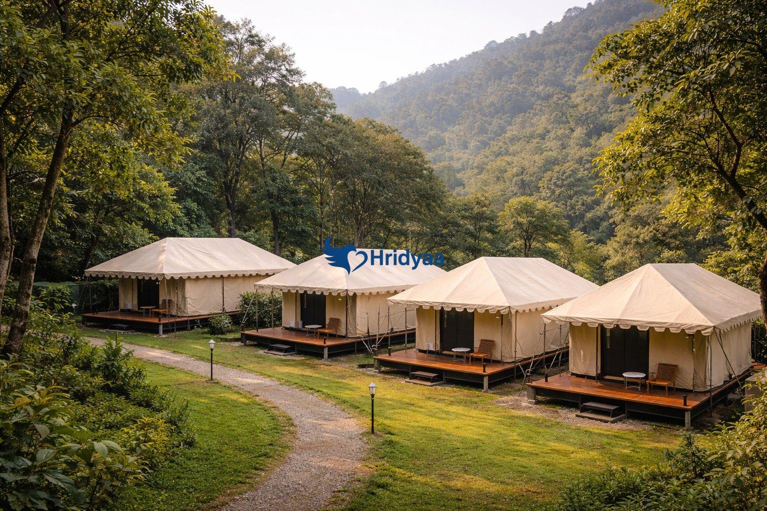 Camp in Tapovan hillside property near Laxman Jhula