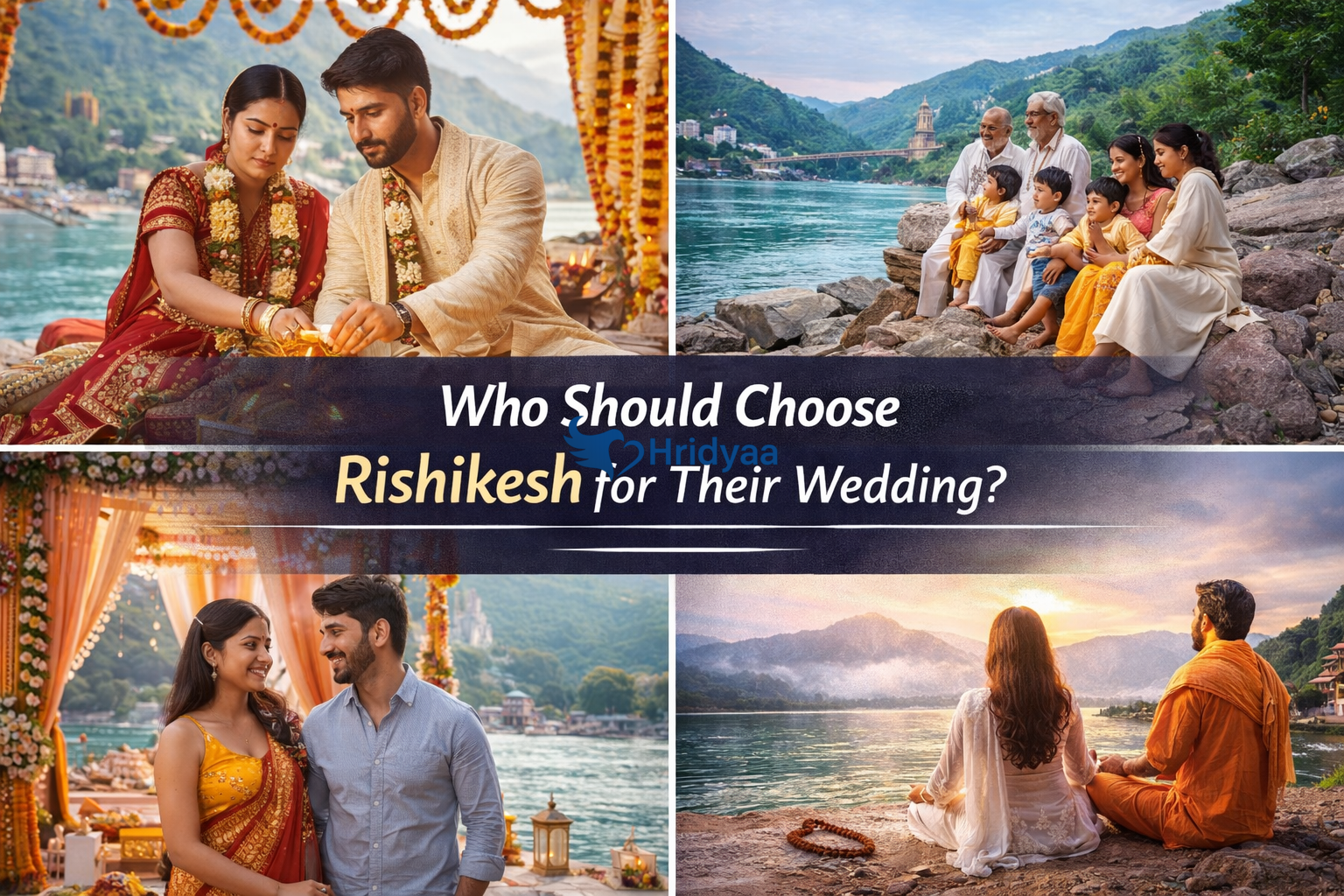 Couples and families experiencing a peaceful destination wedding in Rishikesh