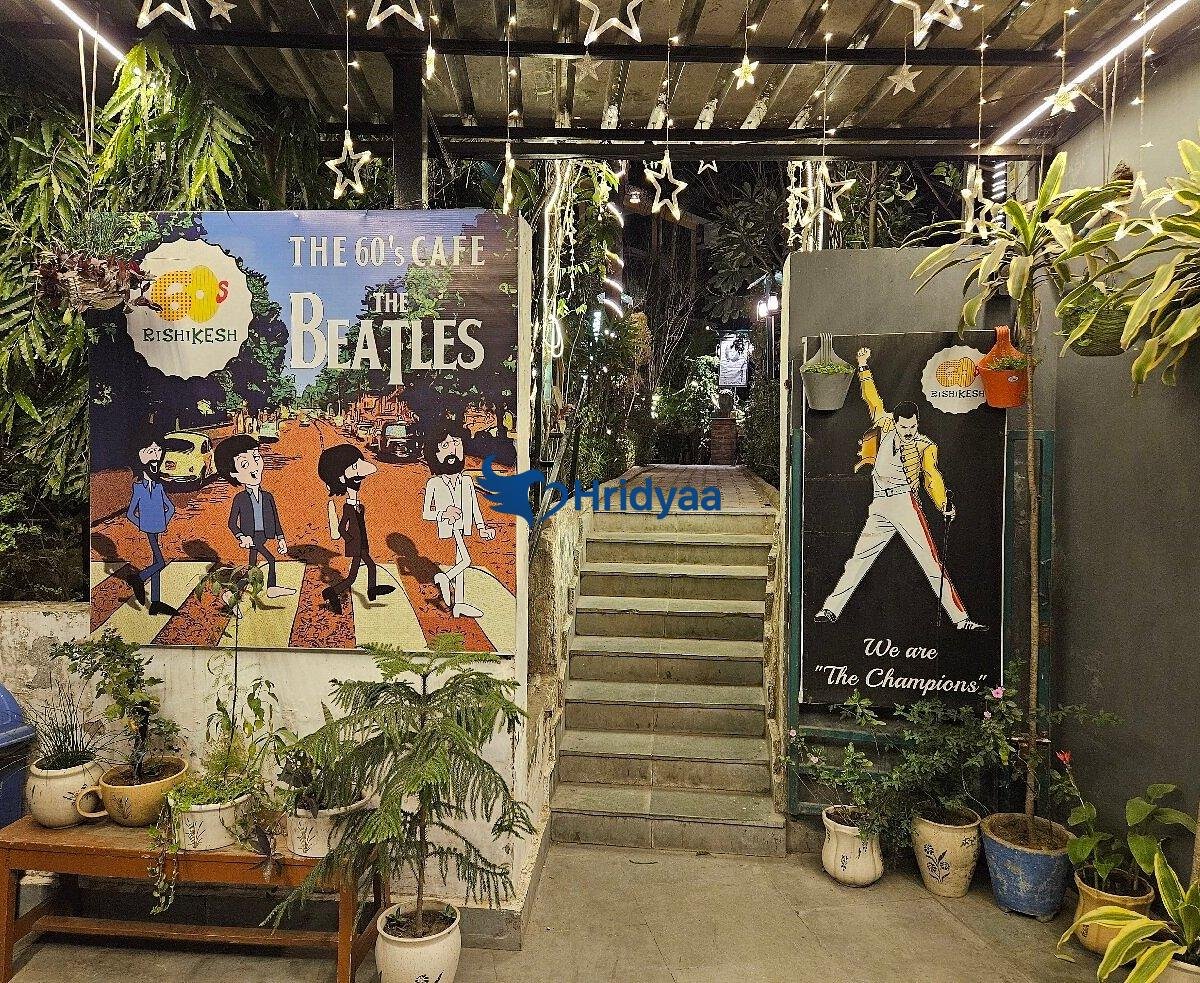 beatles cafe rishikesh with scenic river valley views