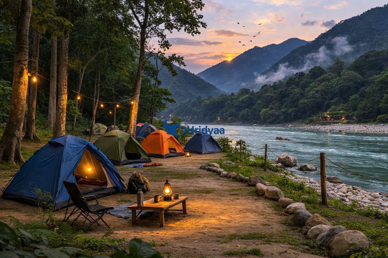 Budget camping tents in Rishikesh near Ganga