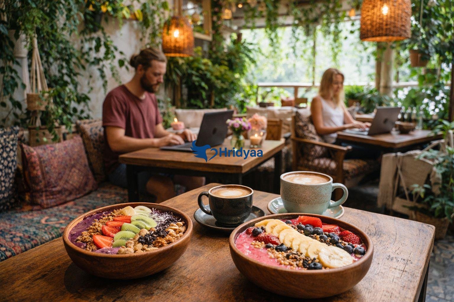 healthy cafe in tapovan rishikesh smoothie bowls and coffee